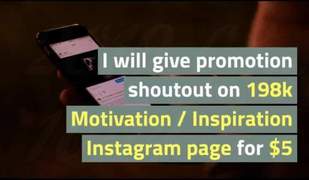 I will give promotion shoutout on 198k motivation instagram page